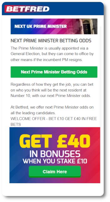 next pm betting odds - next prime minister bets